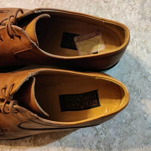 Mens 9.5 M Mercanti Fiorentini Italy Brown Leather Shoes  display picture 1